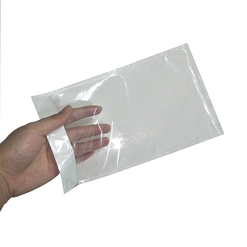 Etiqueta de fatura auto-adesiva Envelopes, rosto claro, bolsa fechada, envelope, 14 tamanhos de embalagem, lista, 100pcs