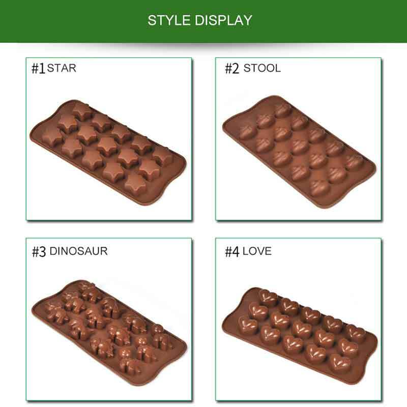 ULKNN Silicone Chocolate Mould 15 Company Integrated Molding Resistance Heat Suffer Freeze Baking Utensils Chocolate Mould