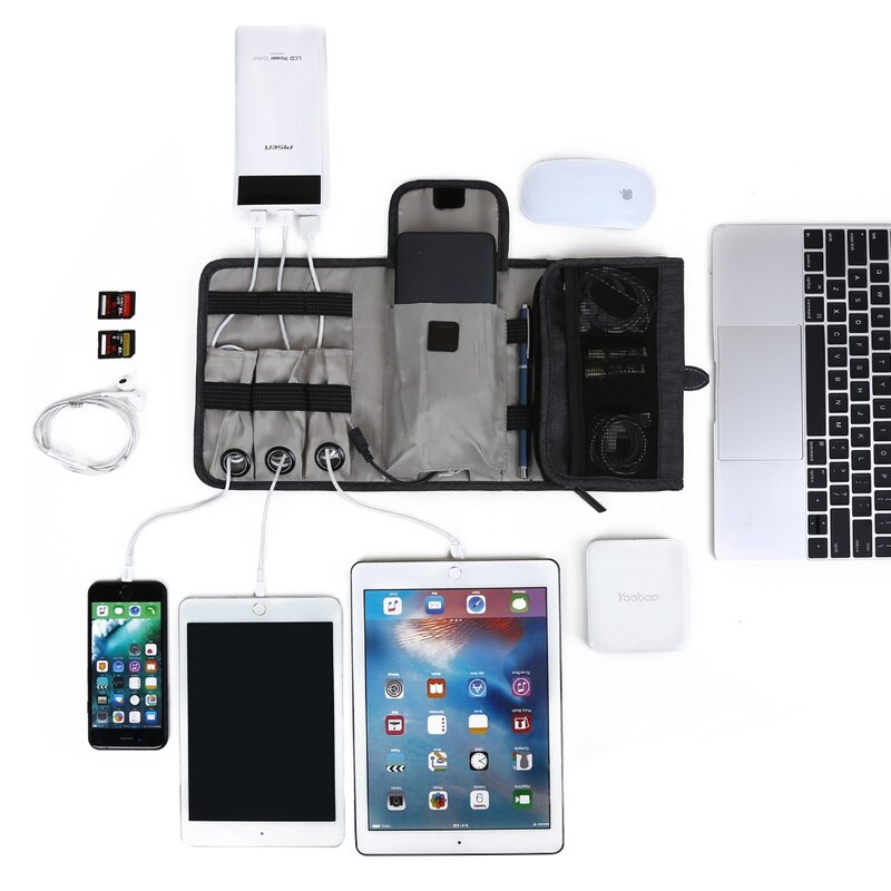 Сумка-мессенджер с usb-кабелем и зарядкой, Портативная сумка для хранения цифровых аксессуаров, органайзер для путешествий