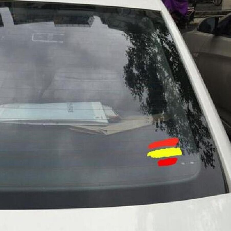2PCS Spain Flag Car Reflective Sticker Waterproof Car Window Sticker Body Decor Sticker Bumper Sticker