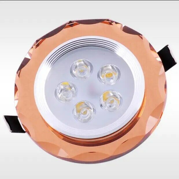 5 w led downlight di cristallo Lampada A LED Da Incasso Faretti A Soffitto A LED Risparmio Coperta di Illuminazione AC85-265V Caldo/bianco Freddo