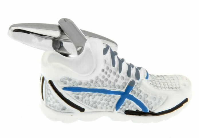 iGame New Arrival Men's Cufflinks White Color Novelty 3D Brass Jogging Shoes Design
