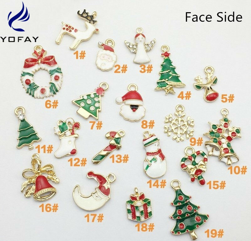 YOFAY Metal Christmas Pendant Drop Ornaments With Paint Merry Christmas Decorations for Home 10pcs/pack