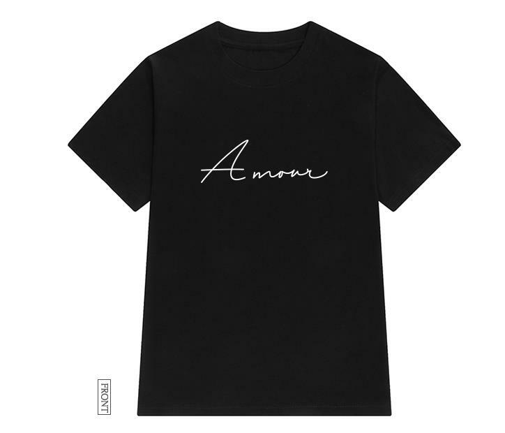 amour Letters print Women tshirt Cotton Casual Funny t shirt For Lady Girl Top Tee Hipster Tumblr ins Drop Ship NA-27