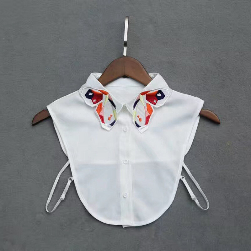Camisa desmontable de algodón para mujer, accesorios de ropa, blusa, cuello circular, sin cuello, falso