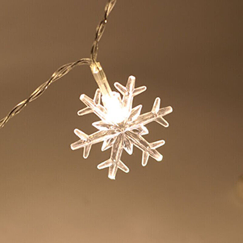 10M 100LED Snowflake Garland LED Fairy String ไฟโคมไฟ Starry AA แบตเตอรี่/ปลั๊ก EU เทศกาลคริสต์มาสงานแต่งงานตกแต่ง
