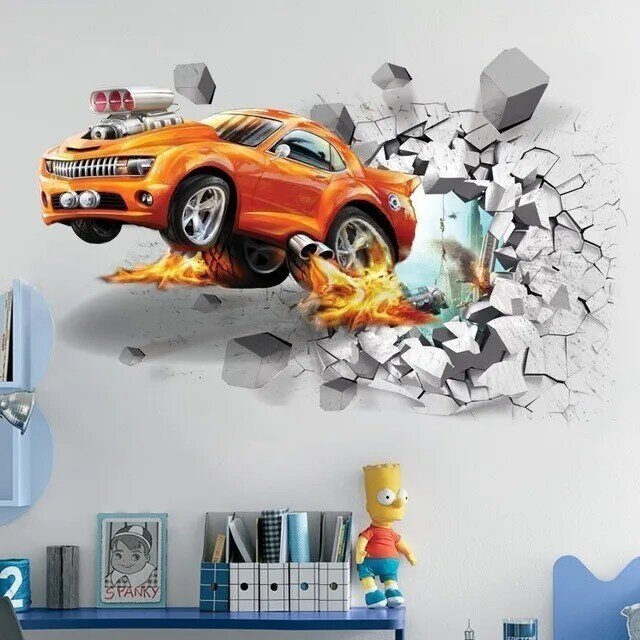 Pegatinas de pared estéreo 3D para coche, pegatinas de cristal de dinosaurio 3D, pegatinas nuevas de fabricantes al por mayor, papel tapiz decorativo creativo
