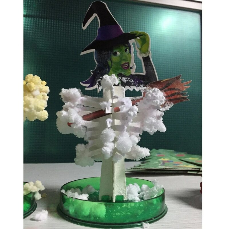 2019 160mm Lila DIY Magische Wachsende Halloween Hexe Bäume Magische Papier Hallowmas Zauberin Baum Kit Hot Lustige Wissenschaft Kinder spielzeug