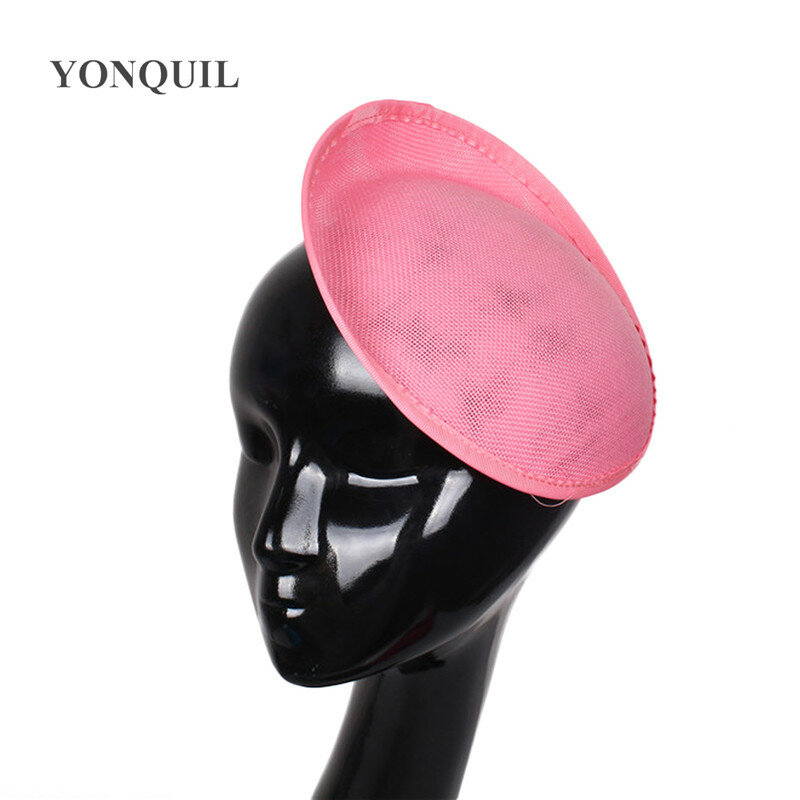 Hot Pink Or 15 Colors 20CM Fascinator Bases Imitation Sinamay Derby Fascinator Hats Base Women Wedding Party Headwear