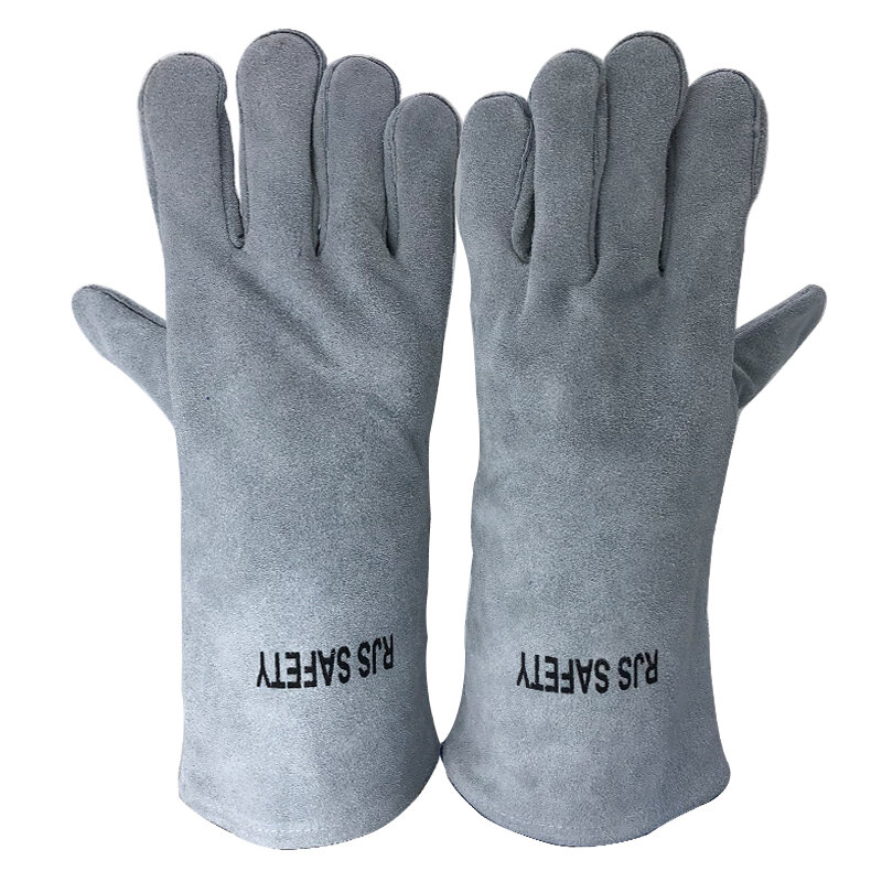 RJS-guantes de trabajo de seguridad para hombre, de cuero de vaca, para soldar, protectores de seguridad para deportes, resistentes al desgaste, NG8006