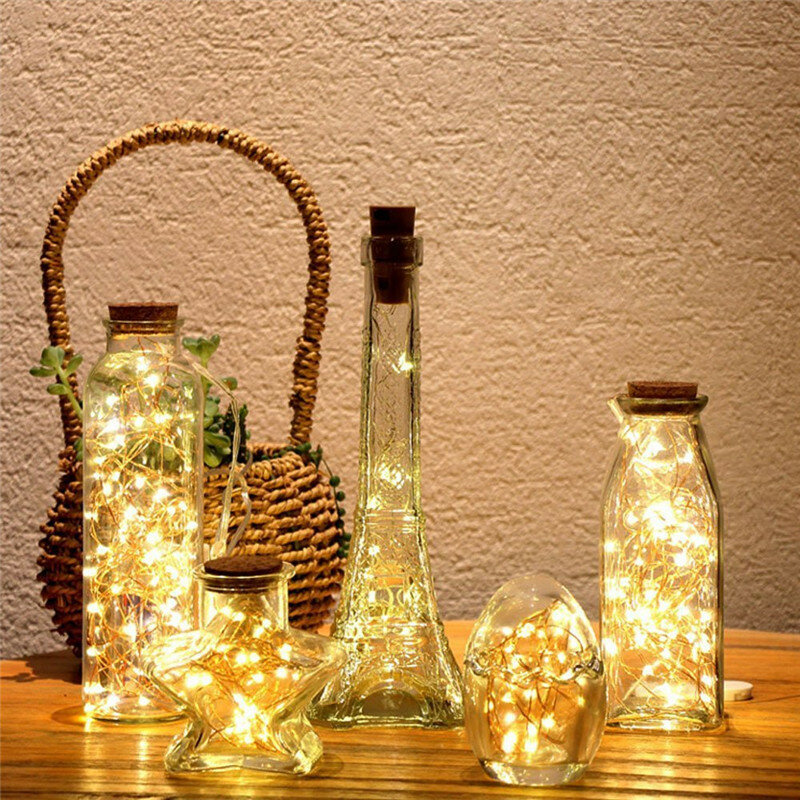 1M/2M/3M LED Garland Kawat Tembaga Corker String Peri Lampu untuk Kerajinan Kaca Botol Tahun Baru/Natal/Dekorasi Pernikahan