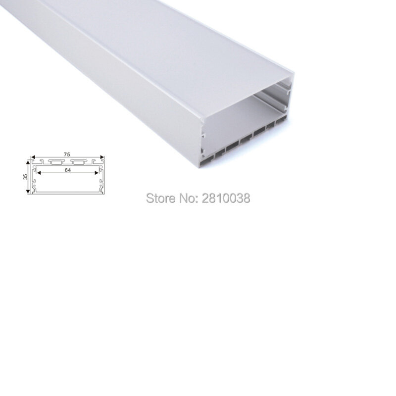 Juego de luces lineales para lámpara de techo, barra led de perfil de aluminio, tipo U más grande, 100X2M