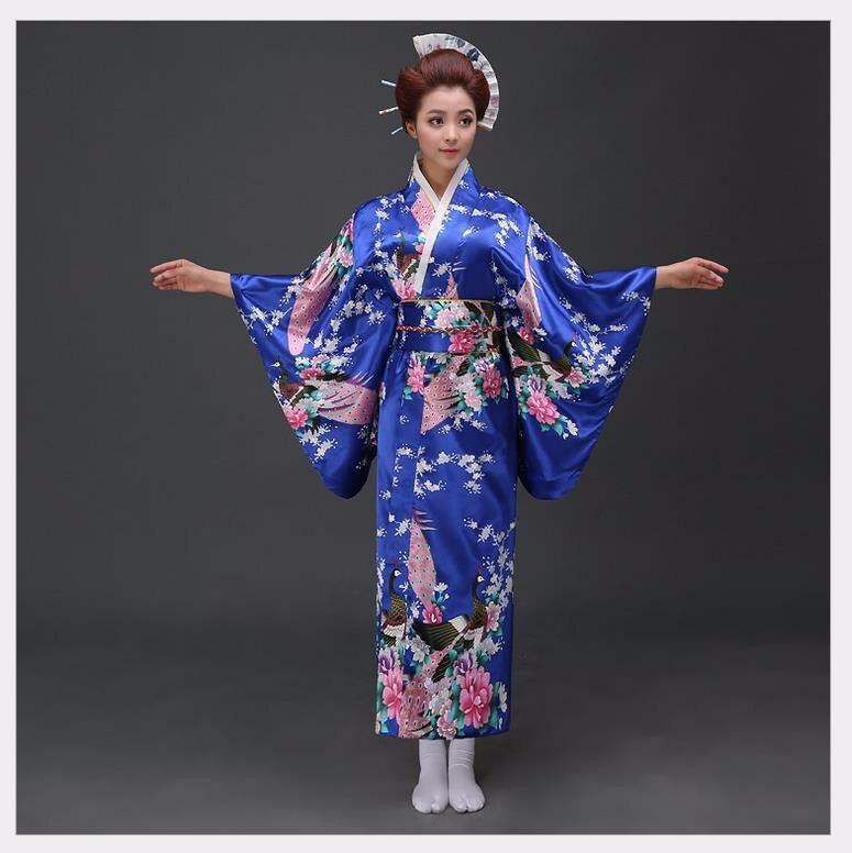 Yukata-Kimono de moda nacional para mujer, vestido de noche Sexy con Obi, traje de Cosplay japonés Floral, talla única