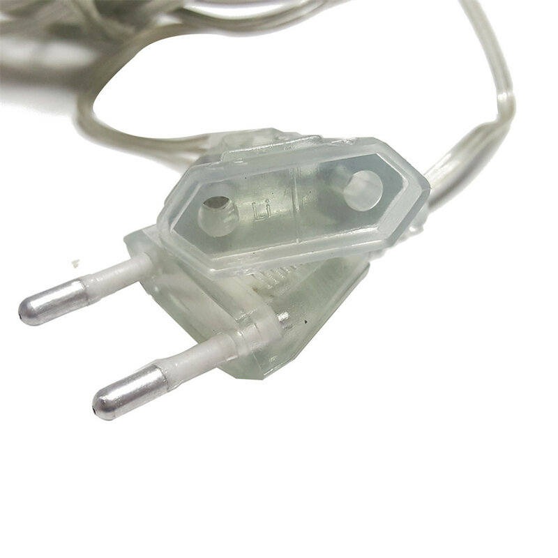 UE Plug Power Extension Cable, padrão transparente para LED String Light, luzes de Natal, 3m, 5m