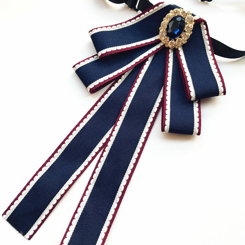 Wanita Pengiriman gratis pria Striped bow tie collar perempuan universitas British Korea Headwear bank pramugari siswa dasi kupu-kupu