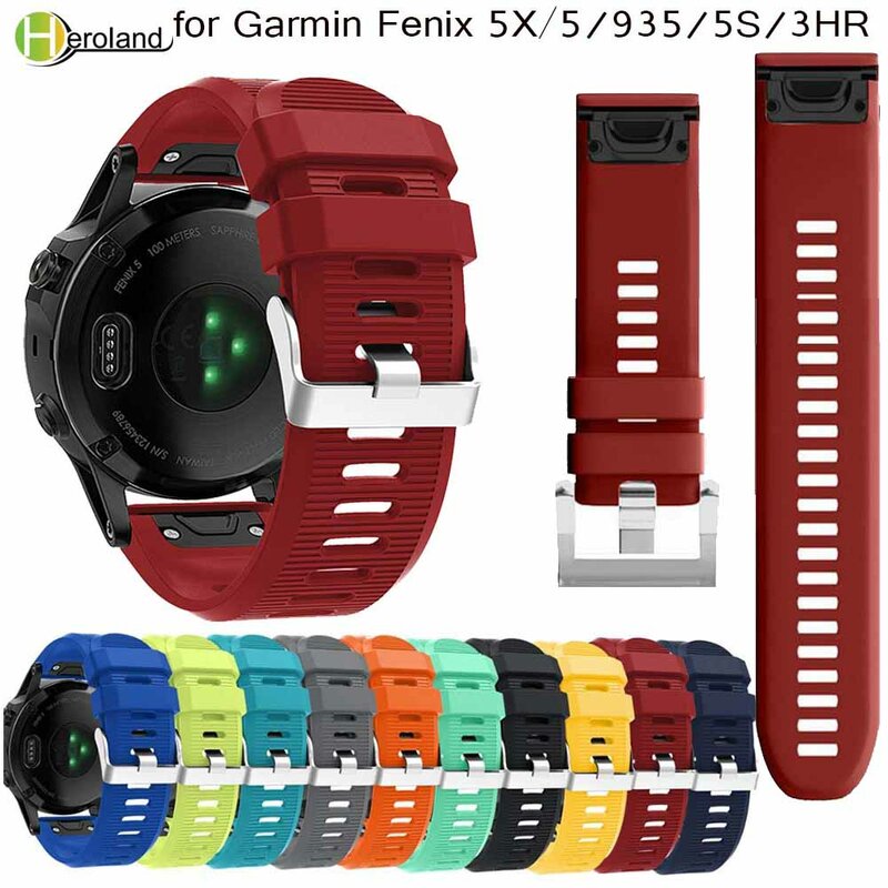 26 22 20Mm Quick Release Easyfit Siliconen Horlogeband Wriststrap Voor Garmin Fenix 6 5X 5 5S Plus 3 3HR S60 D2 Mk1 Smart Horlogebandje
