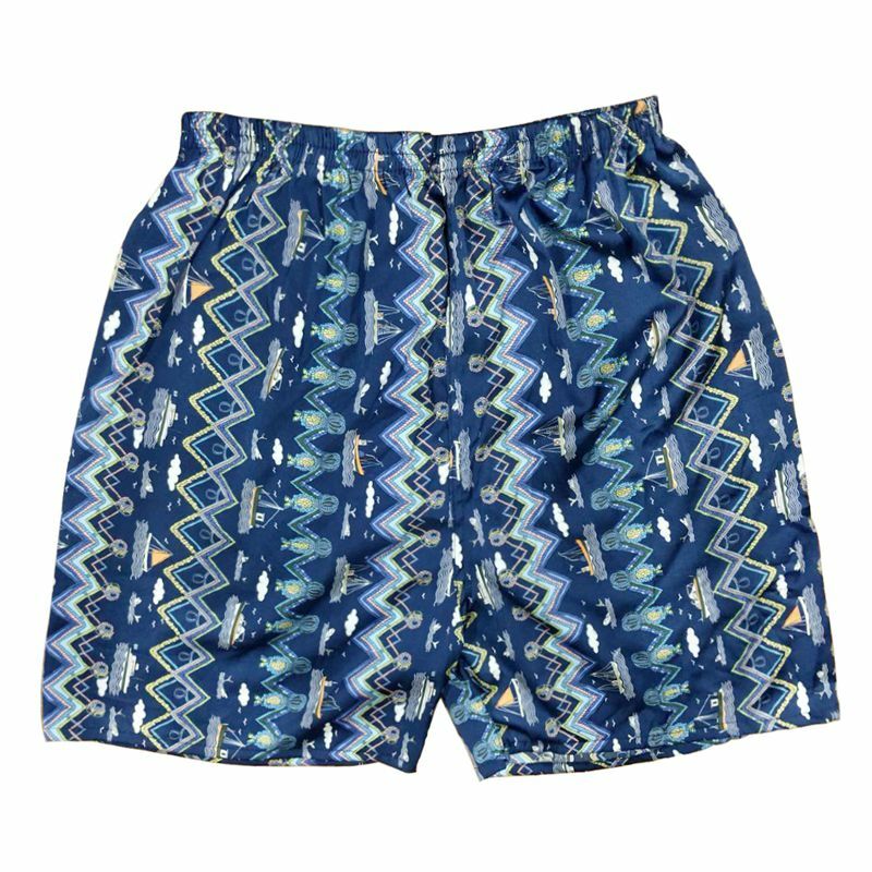 Tony&Candice Sleep Bottoms Men Satin Silk Short Men Boxer Sleep Men's Pajamas Bottom Beach Shorts  In Summer Print Pattern