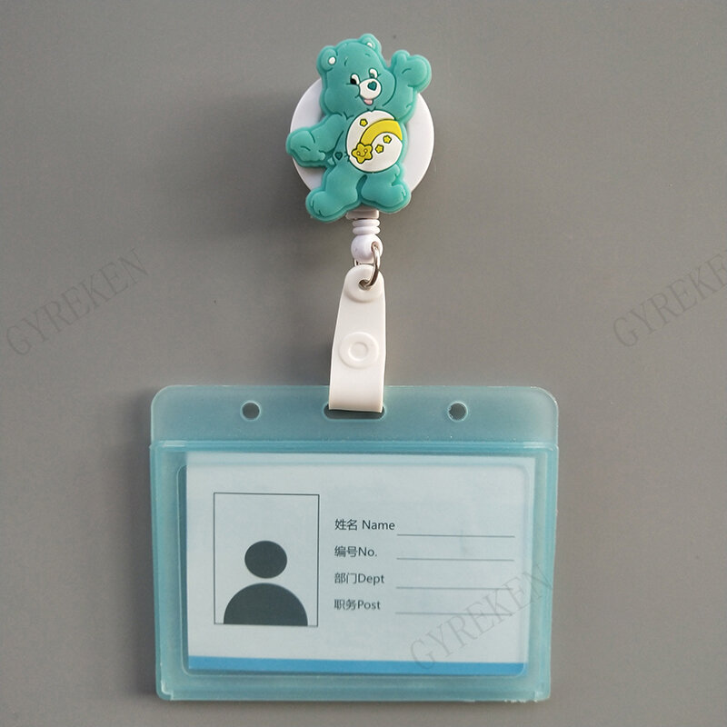 40 sztuk/partia Mini Kawaii chowany odznaka bębnowy wysokiej jakości akrylowe Cartoon pielęgniarka odznaka kołowrotek uchwyt Pull ID posiadacza karty identyfikacyjnej k043