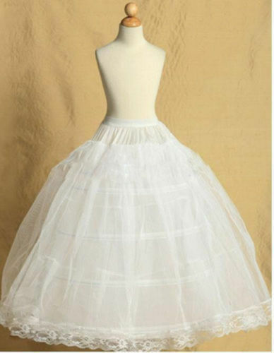 2 Hoop Adjustable Size Flower Girl dress Children Little Kids Underskirt Wedding Crinoline Petticoat Fit 3 to 14 Years Girl