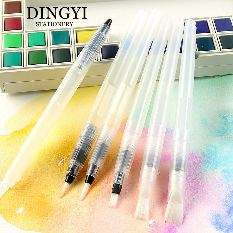 DINGYI المهنية المياه القلم تلوين فرشاة فنية لينة لرسم المائية اللوحة قلم الخط مجموعة لوازم الفن
