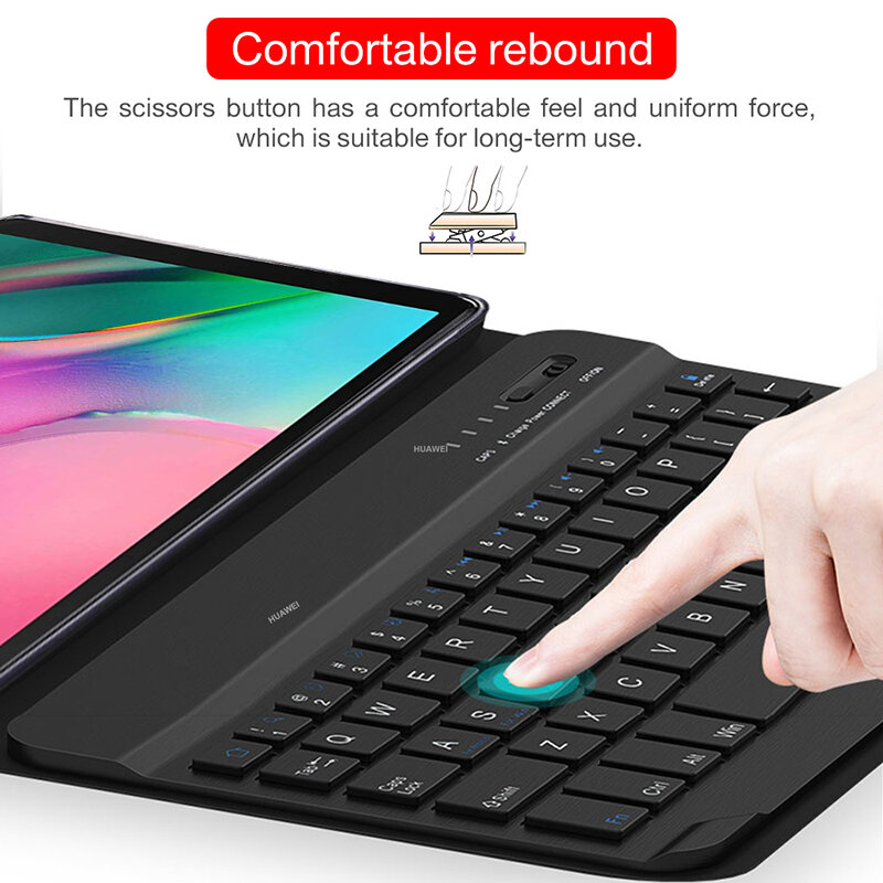 Clavier Bluetooth Tablet Case pour Samsung Galaxy Tab A 10.1 2019 SM-T510 SM-T515 Touvriers T515 Juste en cuir poignées clavier amovible