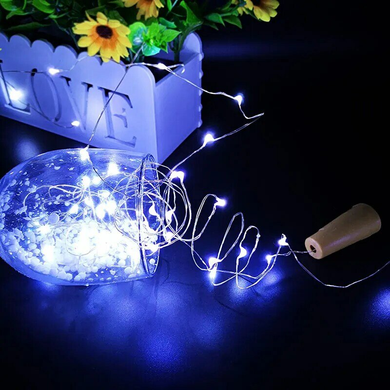 Cadena de luces LED de alambre de plata 2M 3M 5M 10M iluminación de vacaciones impermeable para el árbol de Navidad de hadas decoración de fiesta de boda