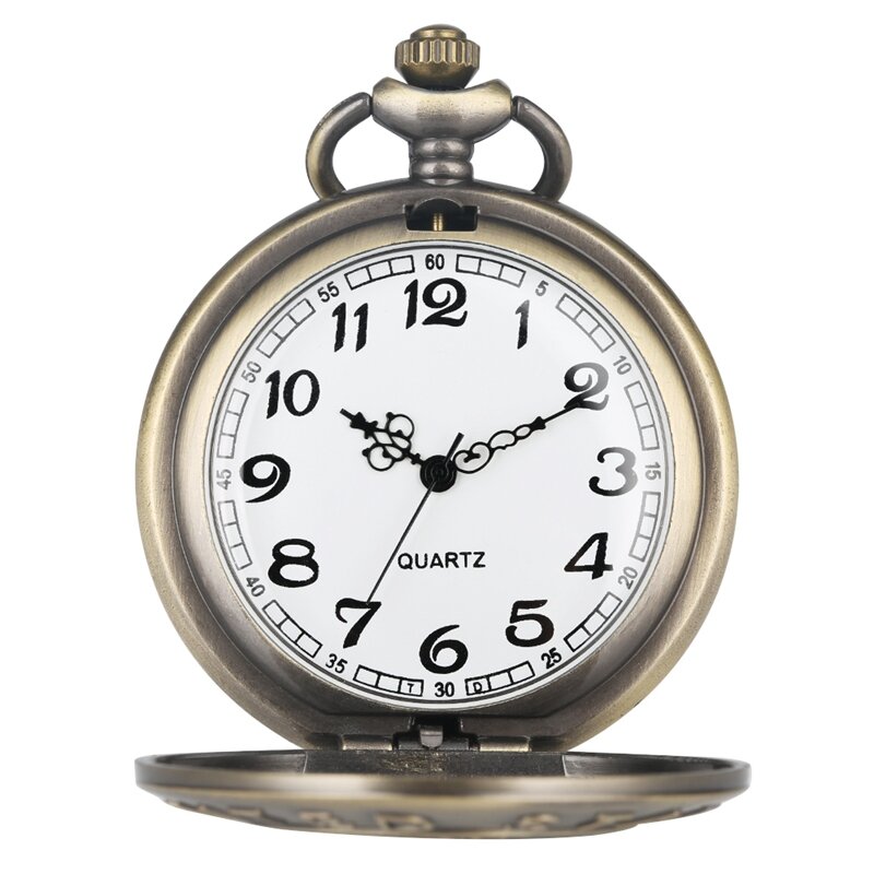 Retro antyczna miedź Steampunk Hollow Bronze Gear z ażurową dekoracją kwarcowy wisiorek w kształcie zegarka kieszonkowego zegar łańcuch mężczyzna kobiet naszyjnik zegarki