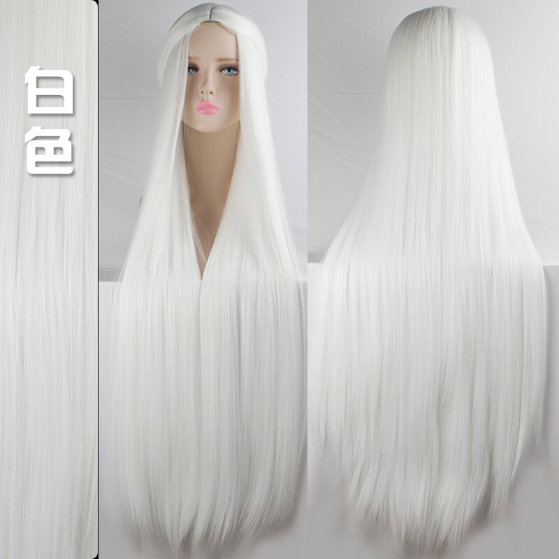 Wig panjang cosplay 100cm, Wig sintetis serat temperatur tinggi, Wig Cosplay pesta 21 warna