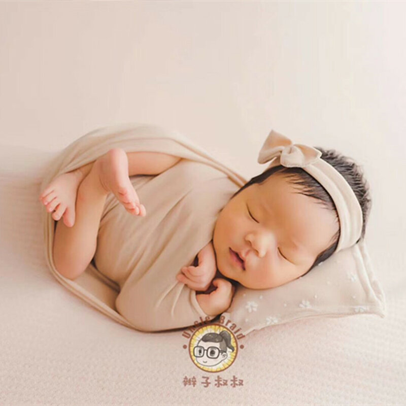 Envoltura elástica de punto para recién nacido, Jersey envolvente, accesorio de fotografía para recién nacido, manta de felpa suave, 35cm x 160cm