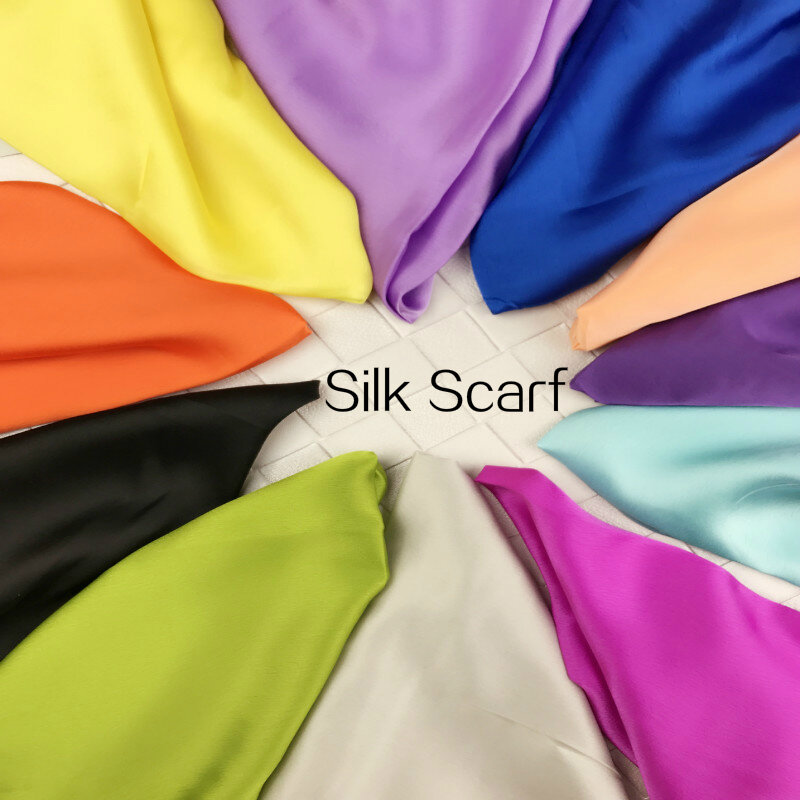 Ladies Brand Grey Mulberry Silk Scarf Shawl 180*80cm Oversize Design Female Scarves Wraps Summer Sunshade Shawls Khaki Black