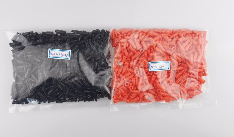 Tampas de ponta de seringa 1000 segunda (500 unidades preto, 500 unidades vermelho)