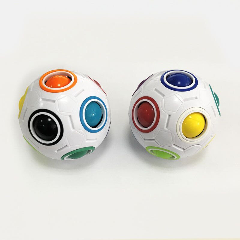 Novelty  Creative Rainbow Football Creative Ball Children Kids Spherical Magic Cube Toy Learning And Education Puzzle Toys Gift