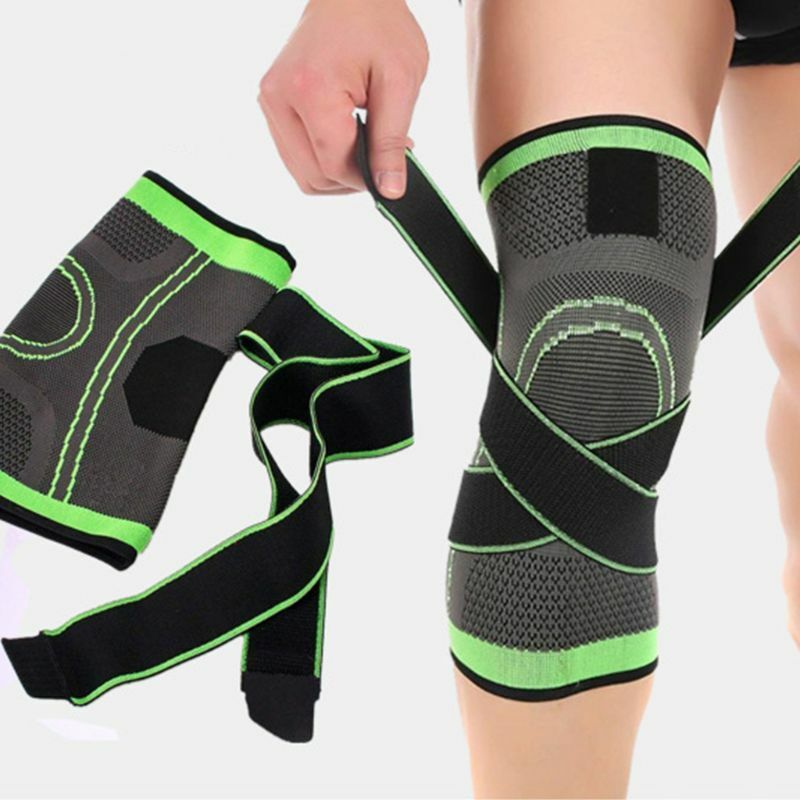 Mannen Vrouwen Knie Ondersteuning Compressie Mouwen Gewrichtspijn Artritis Opluchting Running Fitness Elastische Wrap Brace Knie Pads Met Riem