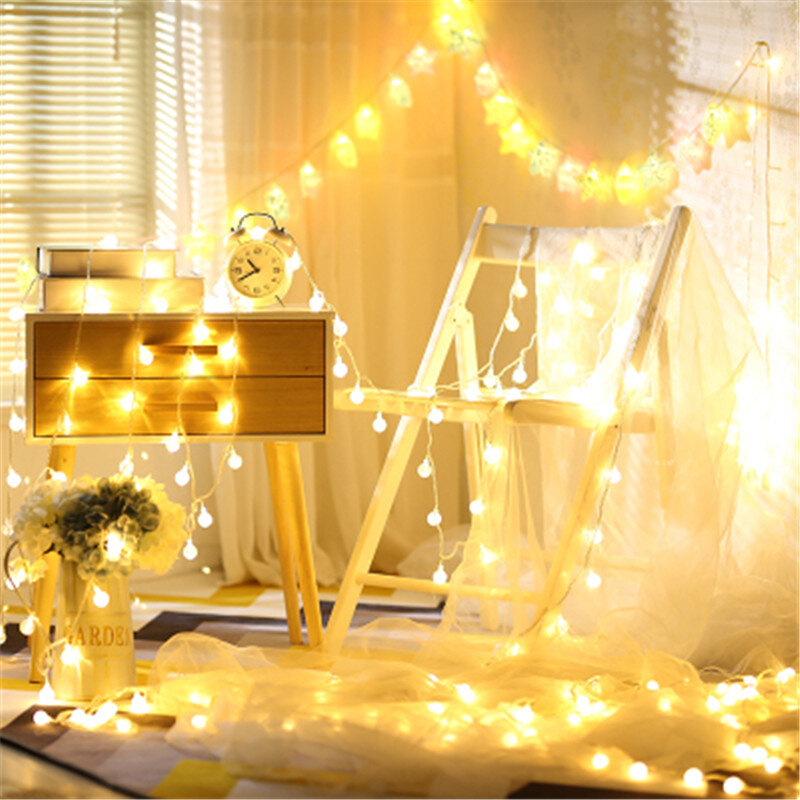 Bola de luz Led para árbol de Navidad, guirnalda de luces Led de hadas para decoración de jardín, hogar y boda, 10Led