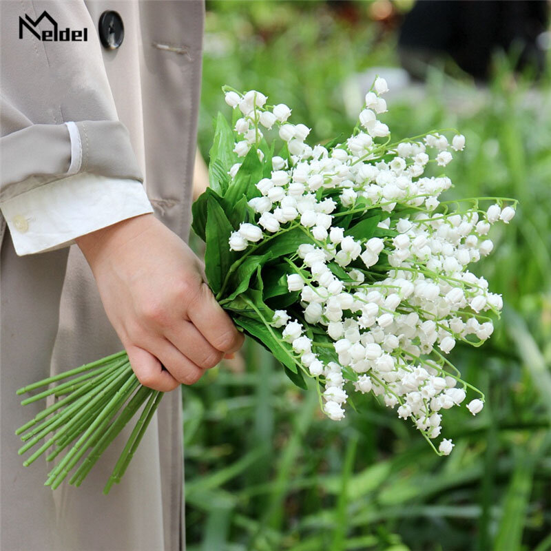 Meldel Bouquet Bridal Lily of the Valley Wedding Mini Bunch of Flowers Bridesmaid Convallaria DIY Mariage Home Party Decorations