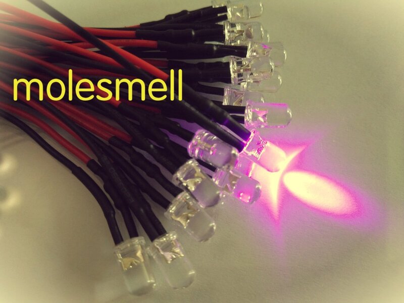 100pcs 5mm 12v Pink Water clear round LED Lamp Light Set 20cm Pre-Wired 5mm pink 12V DC