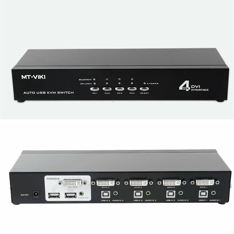 Commutateur KVM DVI 4 ports avec câble d'origine, MT-VIKI dl, commutateur KVMA pour clavier, souris USB, 4 PC, 1 moniteur avec câble d'origine