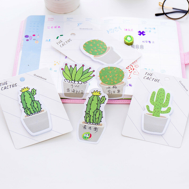 30 Sheet/Boek Leuke Cactus Notebook Memorandum Sticker Papier Notitie Briefpapier Memo Pad