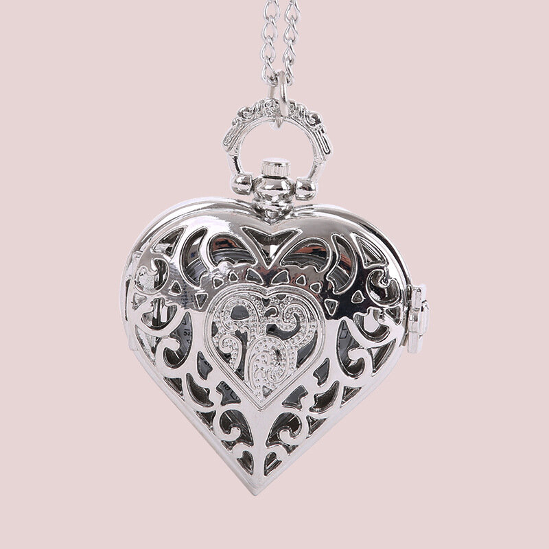 TFO-reloj de bolsillo con forma de corazón para hombre o mujer, pulsera de cuarzo con colgante, simula el collar, 8020