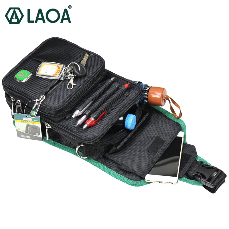 Lançamento bolsa carteiro multifuncional laoa, bolsa crossbody eletricista hardware mecânico de lona bolsas para ferramentas de loja