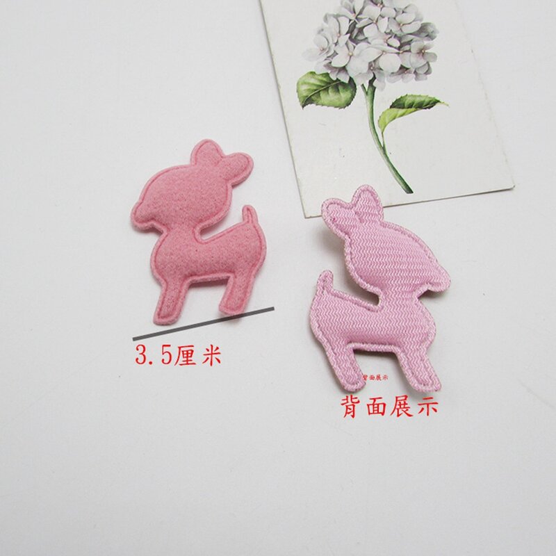 120pcs/lot Sewing felt patches Deer Padded Applique shape scrapbooking for DIY headwear clothes accessories