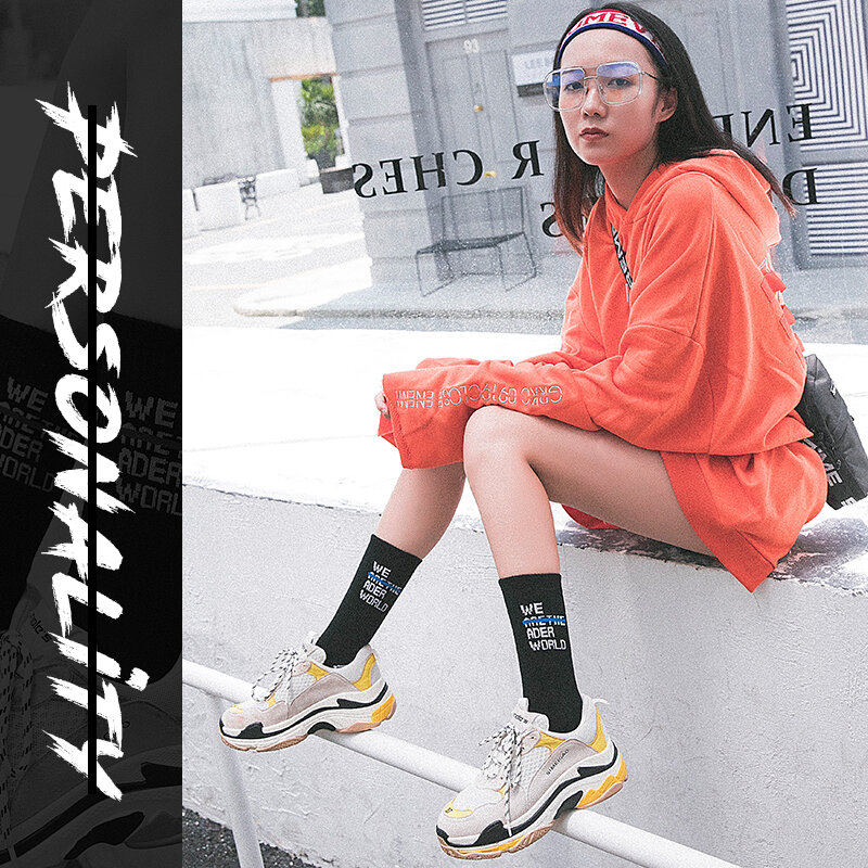 Sgedone Nieuwe Brief Art Sokken Skateboard Harajuku Crew Sokken Mode Zachte Ademende Katoenen Sokken Laag Neutrale Hiphop Sokken
