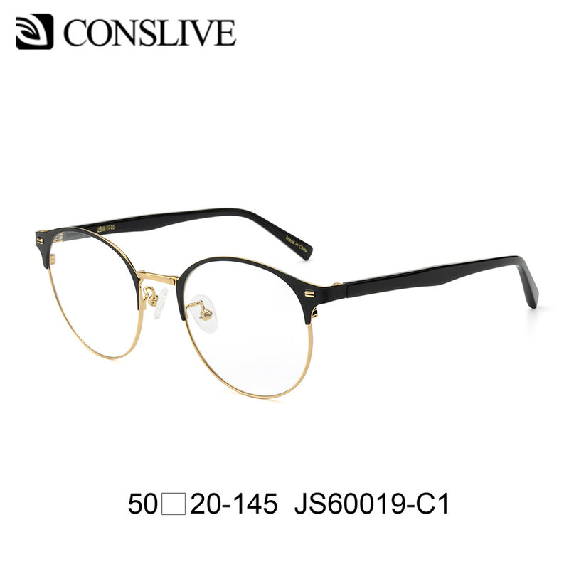 Optical Eye Glasses Frames Men Women Retro Eyeglass w/out Diopters Transparent Lenses Vintage Round Spectacles Frames JS60019