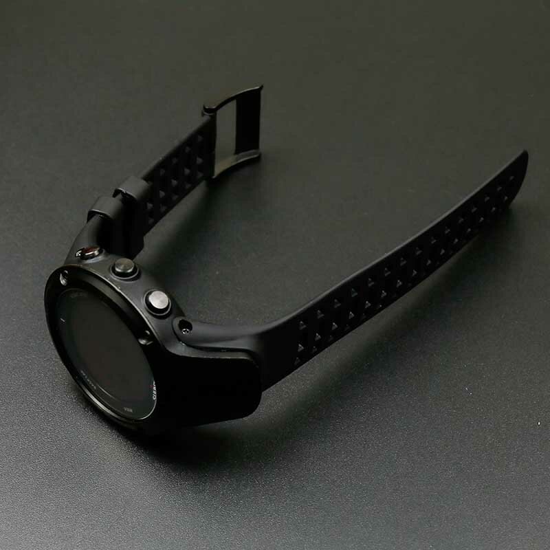 Pulseira de silicone masculino 24mm para suunto ambit1 2 3 p legal preto relógio senhoras esportes à prova de suor cinta de borracha fivela acessórios