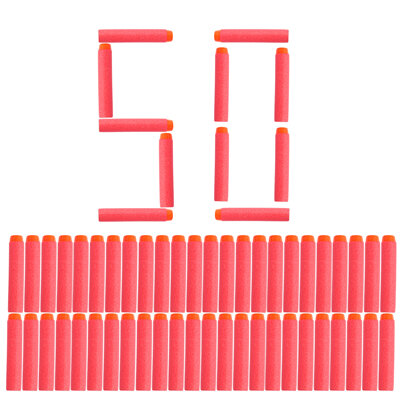 Balas de espuma de cabeza de bala blanda, 8 colores, para Nerf n-strike Elite Series, 7,2 cm x 1,3 cm, 50 unidades