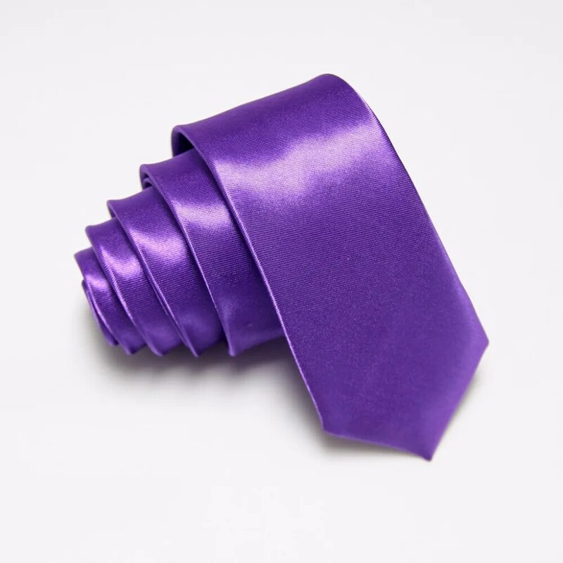 Corbatas delgadas para hombre, corbata ajustada de poliéster de color sólido, 5CM de ancho, 2019