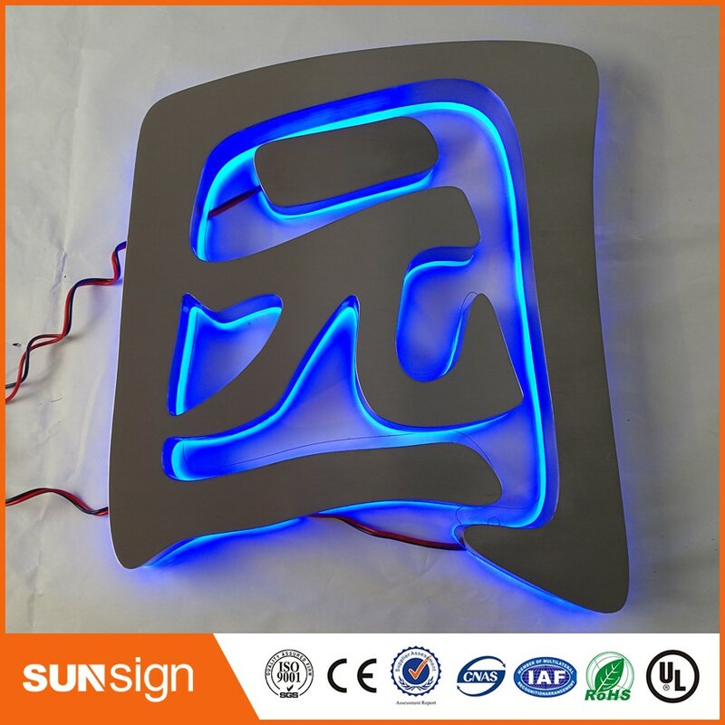 Factory Outlet Outdoor stainless steel LED 3d letter sign logo akrilik stainless steel pencahayaan 3d led sign,