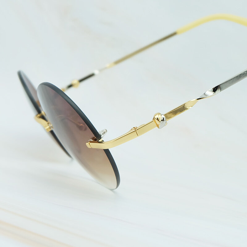 라운드 금속 선글라스 판매 신뢰할 수있는 좋은 남자 럭셔리 브랜드 디자이너 도매 레트로 클래식 무테 카터 선 글래스