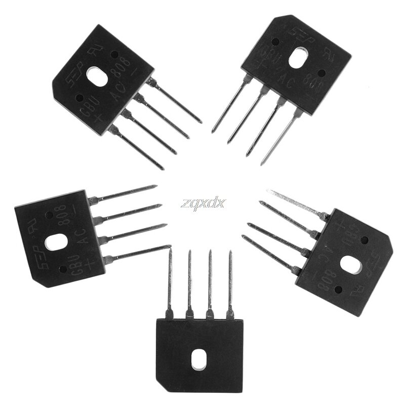 5 peças gbu808 800v 8a monofásico ponte de diodo retificador chip ic whosale e envio direto