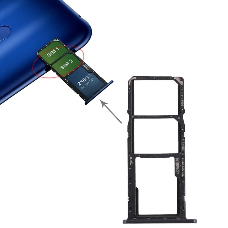 Bandeja de tarjeta SIM + bandeja de tarjeta Micro SD para Huawei Honor 8C/8X /10 piezas de reparación